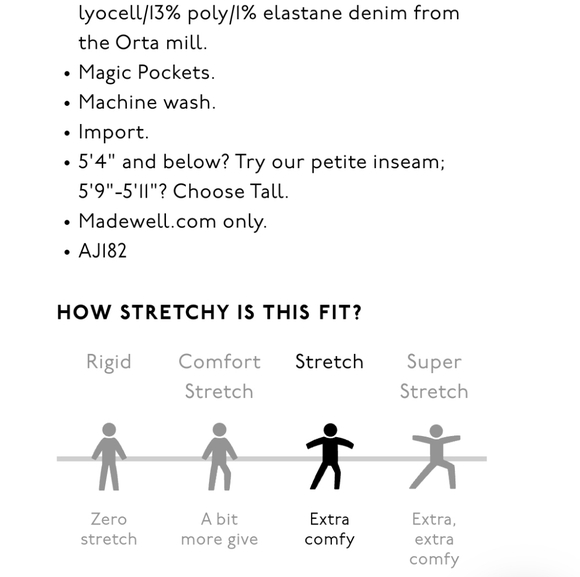 Kick Flare Madewell Curvy Cali Crop Demi-Boot Flare Stretch Jeans 26 Dark Wash - Picture 9 of 12